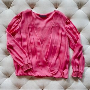 Alice + Olivia Pink Silk Blouse
